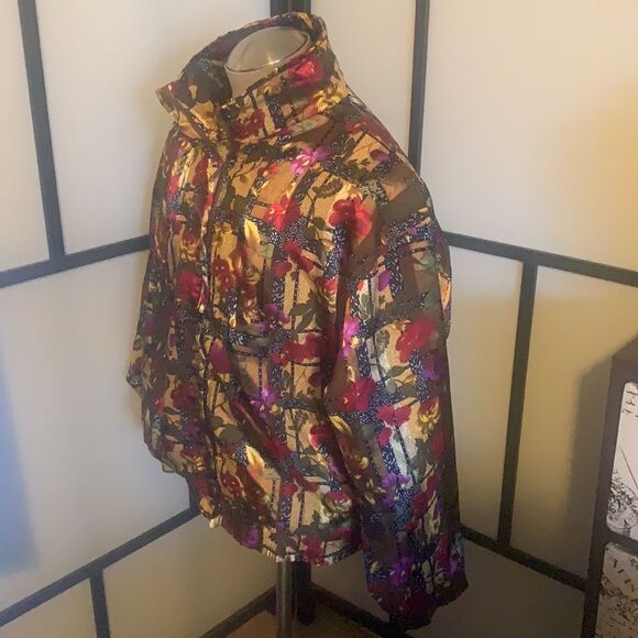 - ARGEE SPORTS Women’s Windbreaker Floral Jacket Large O620 - Picture 5 of 11